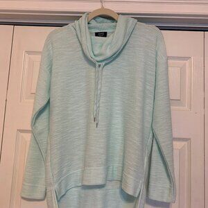 Jones New York Signature lightweight small green cowl neck pull over top size